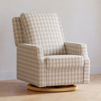 Crewe Recliner + Swivel Glider in Eco-Performance Fabric - Gingham