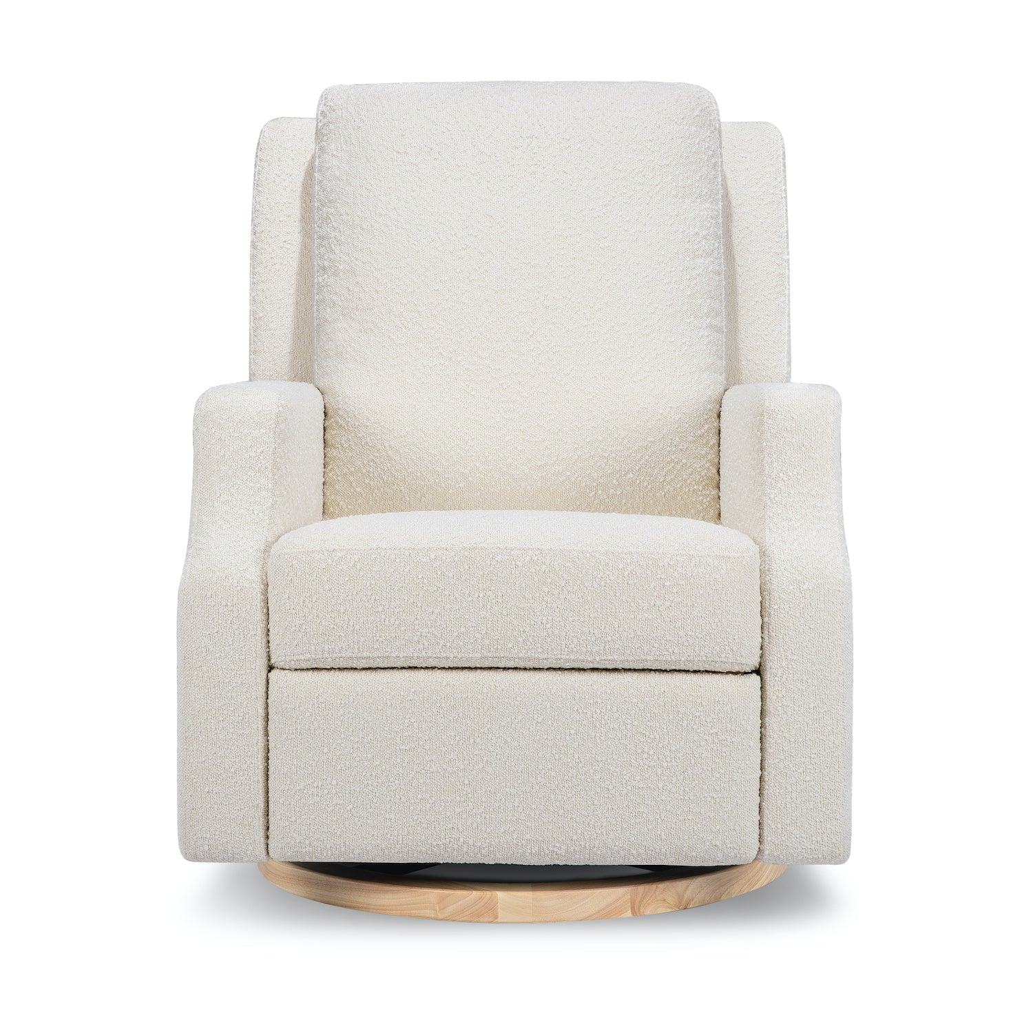 Crewe Recliner + Swivel Glider | Ivory Boucle w/ Light Wood Base