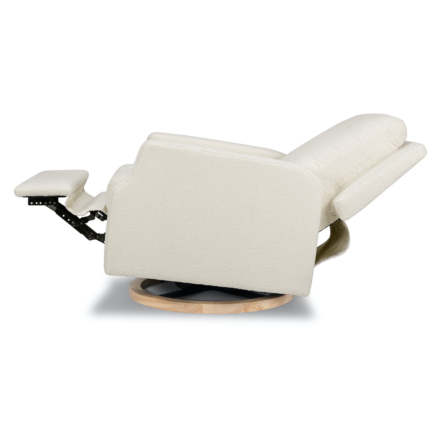 Crewe Recliner + Swivel Glider | Ivory Boucle w/ Light Wood Base