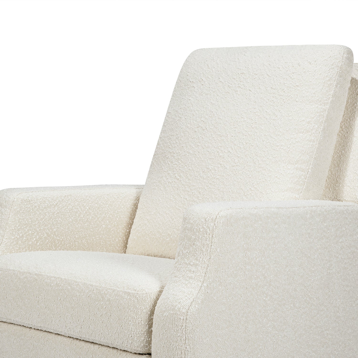 Crewe Recliner + Swivel Glider | Ivory Boucle w/ Light Wood Base