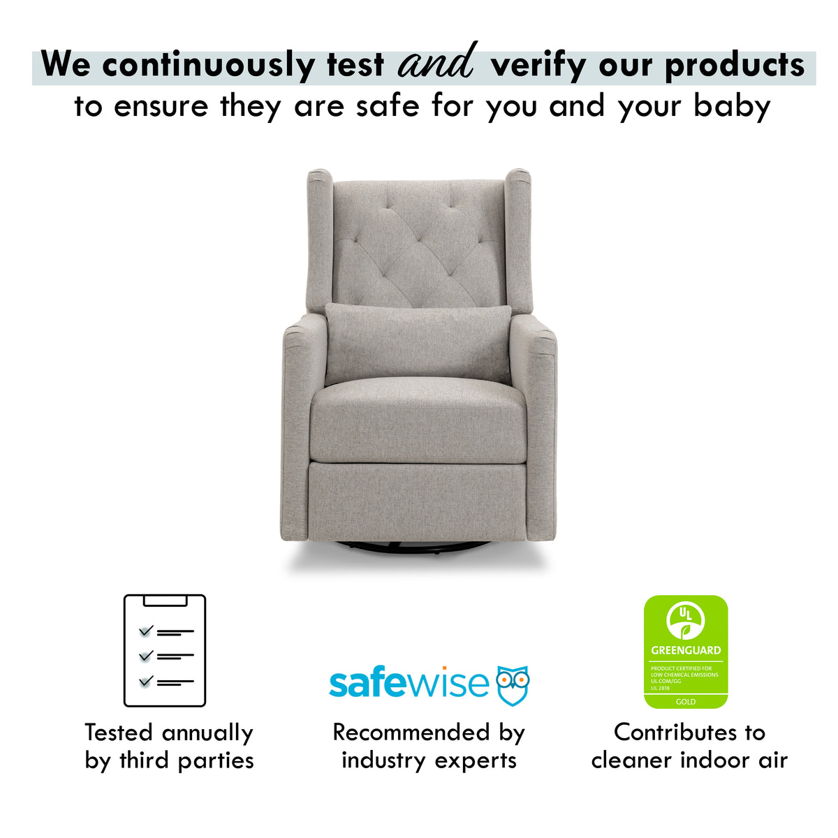 Everly Recliner and Swivel Glider in Eco-Performance Fabric