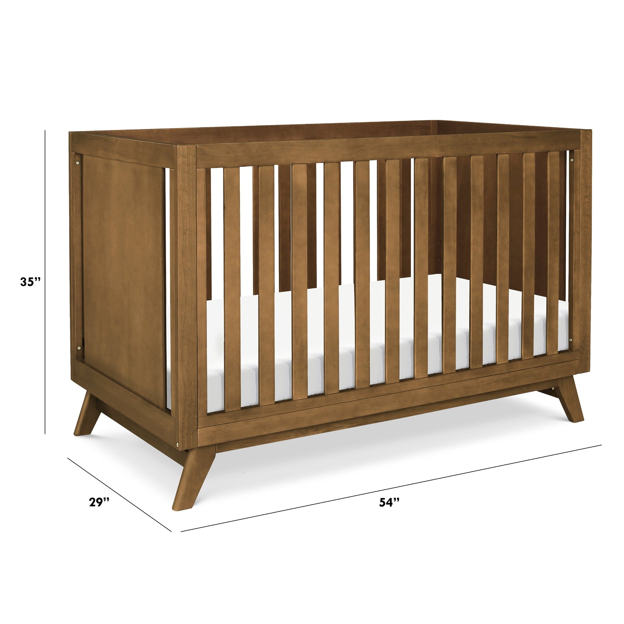 Walnut and clearance white crib