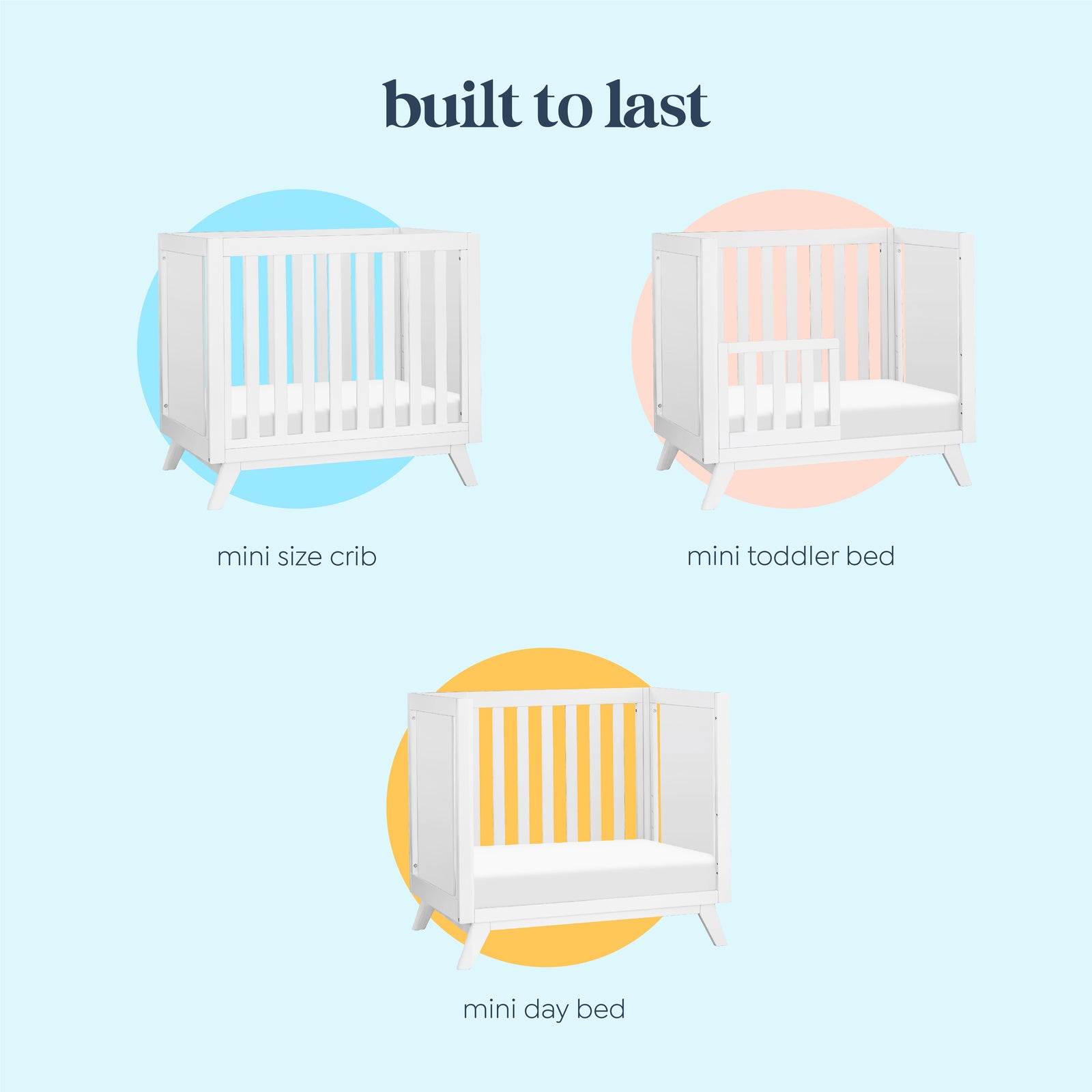 Otto 3-in-1 Convertible Mini Crib with 4" Mattress