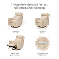 Sigi Pro Power Recliner and Swivel Glider with Power Adjustable Headrest and Lumbar Support by Nate Berkus