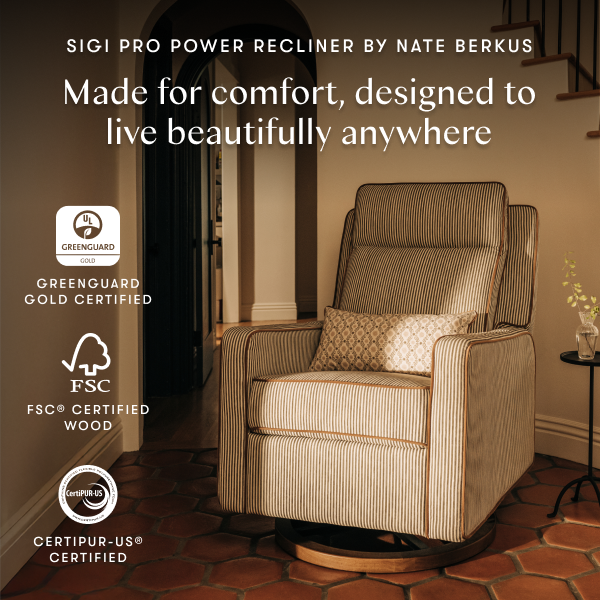 Sigi Pro Power Recliner and Swivel Glider with Power Adjustable Headrest and Lumbar Support by Nate Berkus