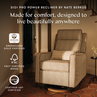 Sigi Pro Power Recliner and Swivel Glider with Power Adjustable Headrest and Lumbar Support by Nate Berkus