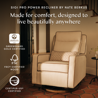 Sigi Pro Power Recliner and Swivel Glider with Power Adjustable Headrest and Lumbar Support by Nate Berkus
