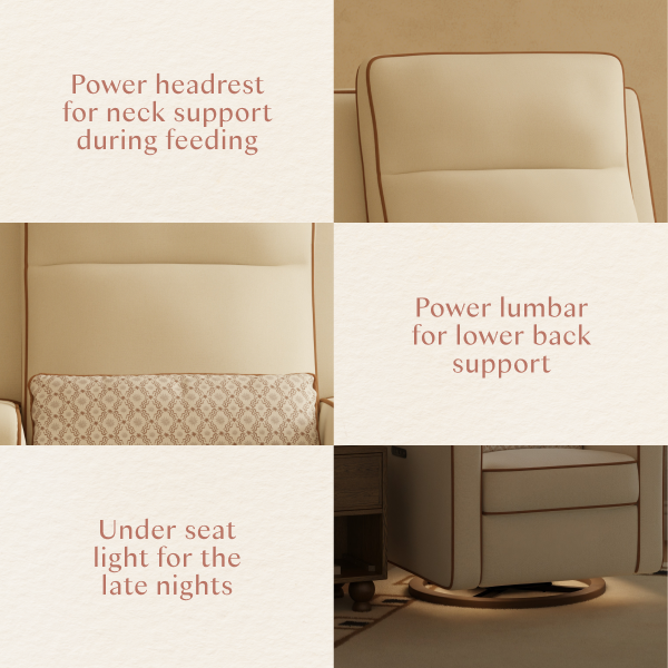 Sigi Pro Power Recliner and Swivel Glider with Power Adjustable Headrest and Lumbar Support by Nate Berkus
