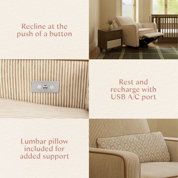 Sigi Electronic Recliner and Glider with USB Port by Nate Berkus