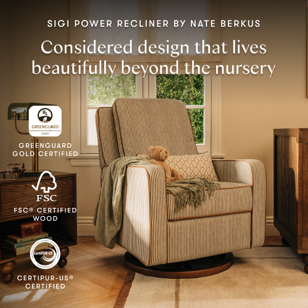 Sigi Electronic Recliner and Glider with USB Port by Nate Berkus
