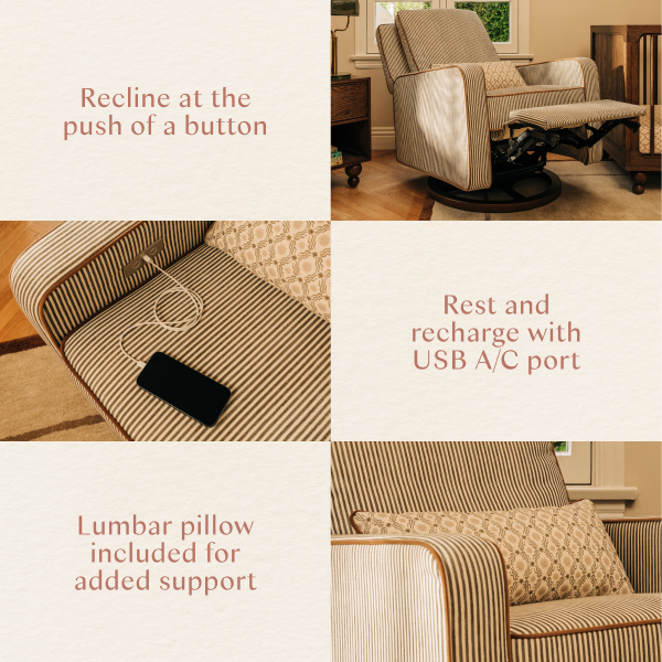 Sigi Electronic Recliner and Glider with USB Port by Nate Berkus