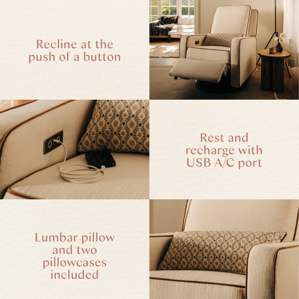 Sigi Electronic Recliner and Glider with USB Port by Nate Berkus