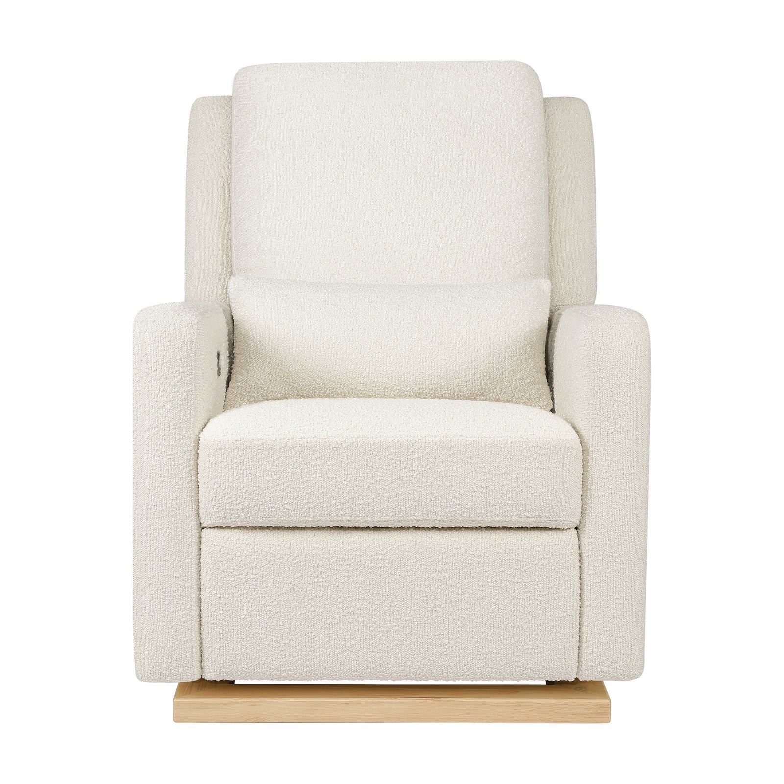 Sigi Electronic Recliner + Glider | Ivory Boucle w/ Wood Base