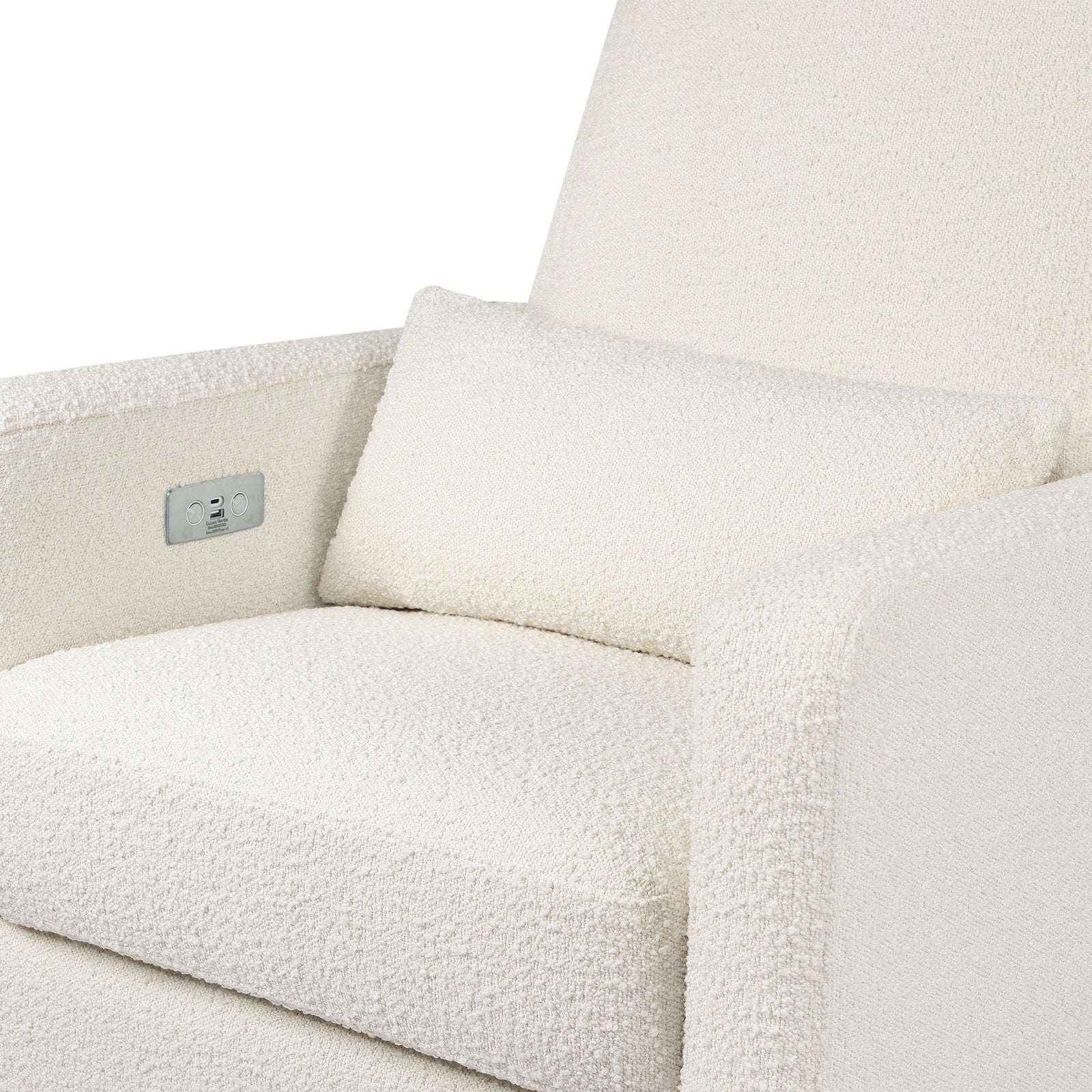 Sigi Electronic Recliner + Glider | Ivory Boucle w/ Wood Base