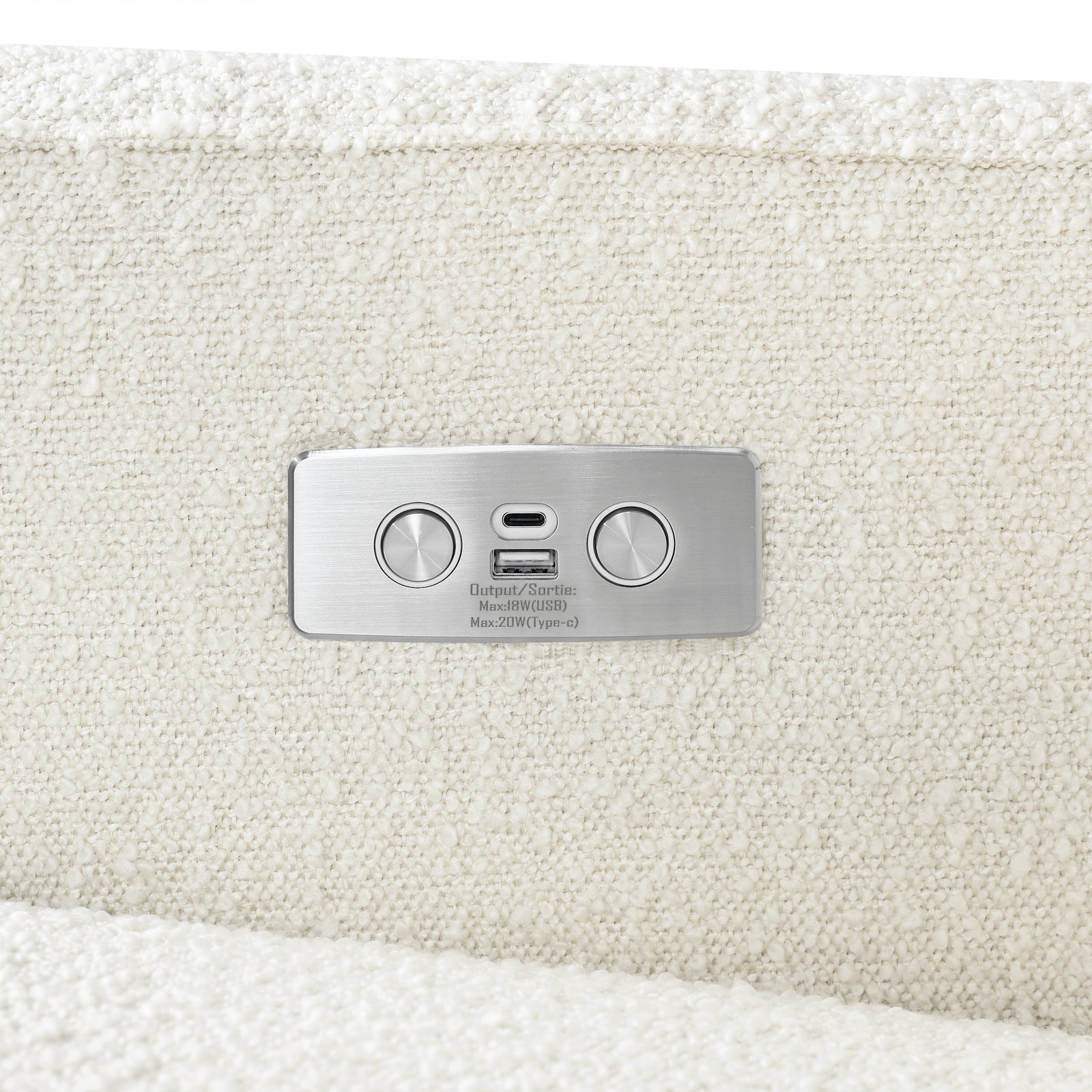 Sigi Electronic Recliner + Glider | Ivory Boucle w/ Wood Base
