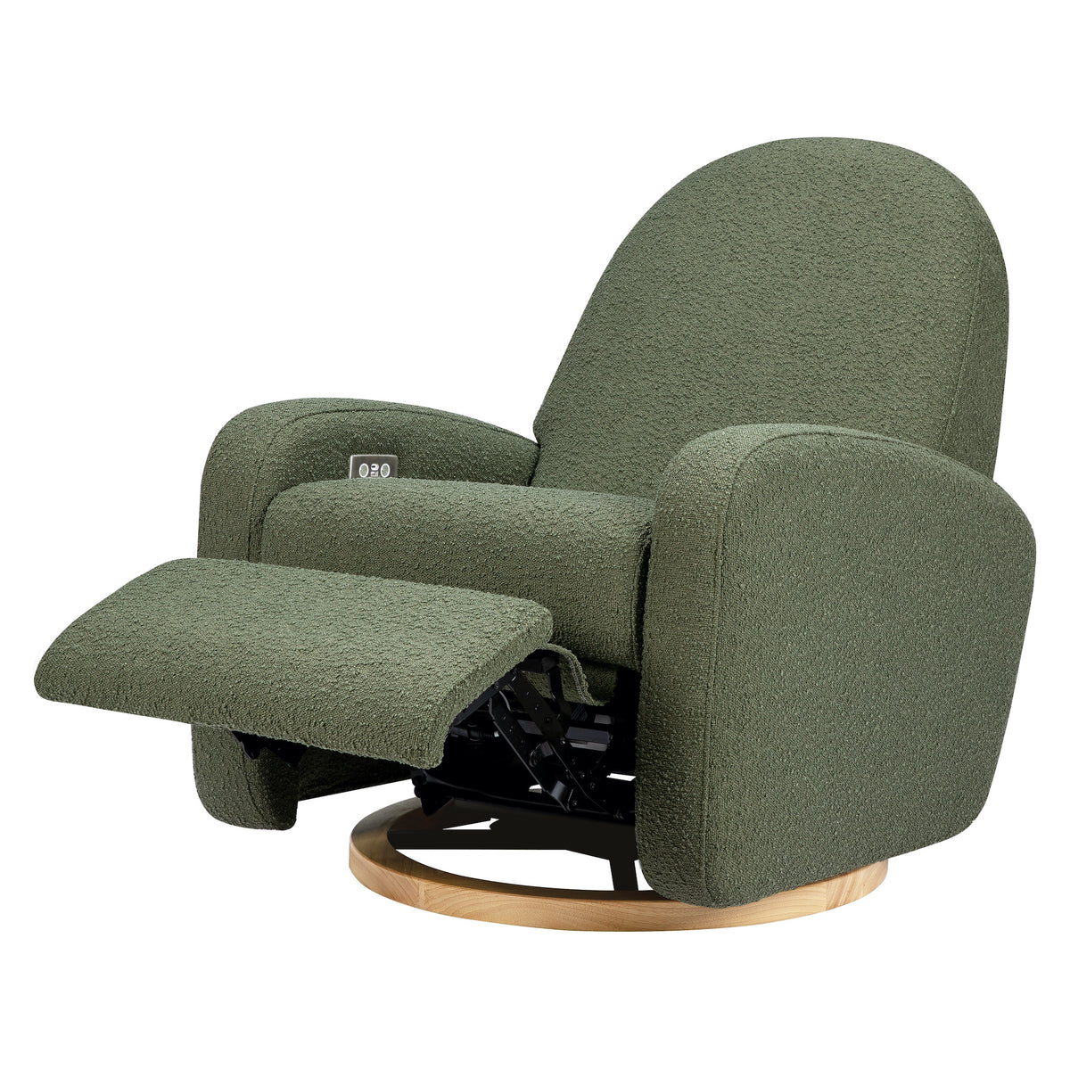 Nami Electronic Recliner + Swivel Glider Recliner with USB Port - Olive Boucle