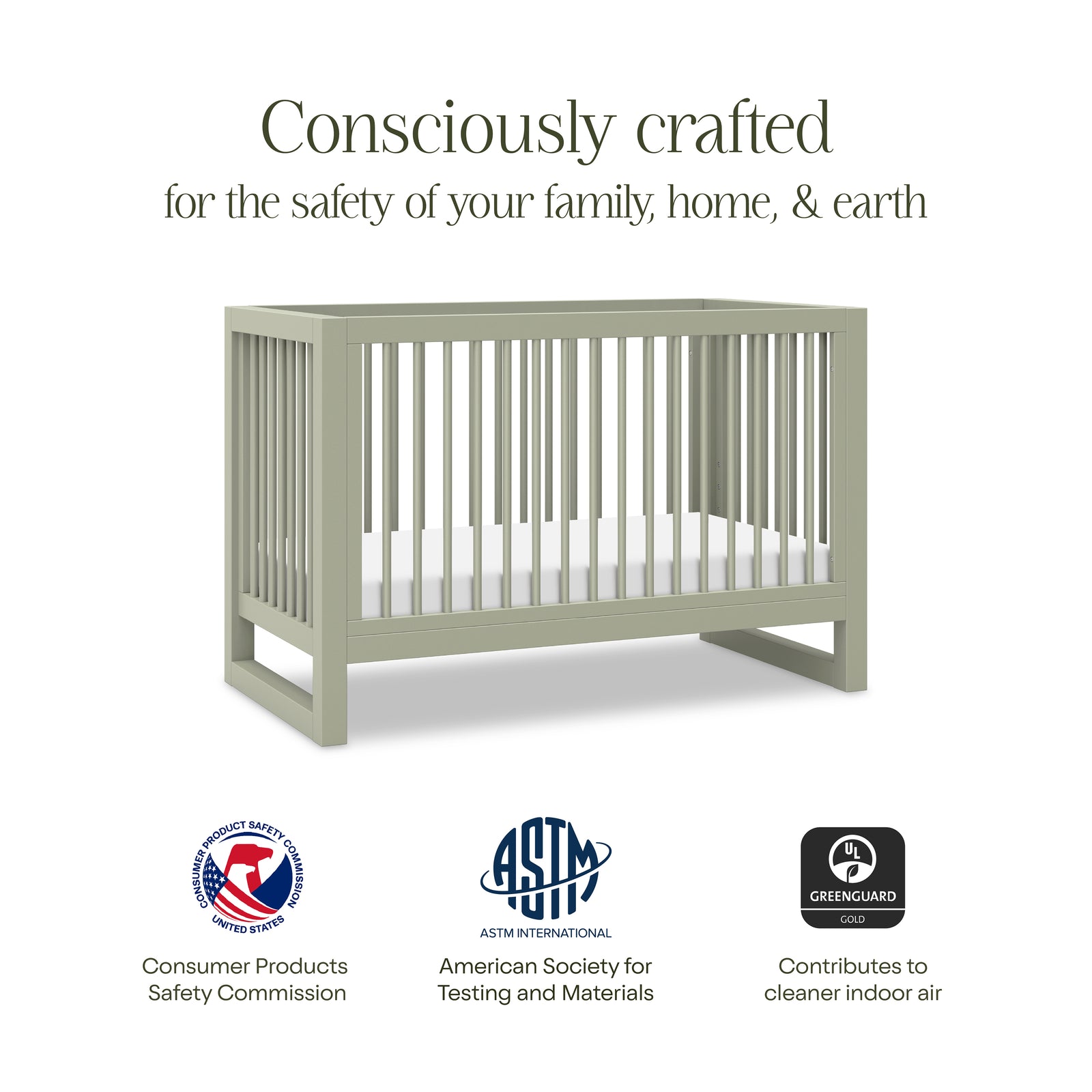 Nantucket 3-in-1 Convertible Crib with Toddler Bed Conversion Kit
