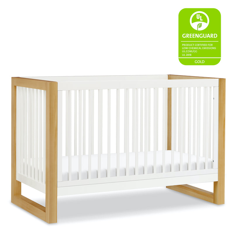 Nantucket 3-in-1 Convertible Crib with Toddler Bed Conversion Kit - Warm White/Honey