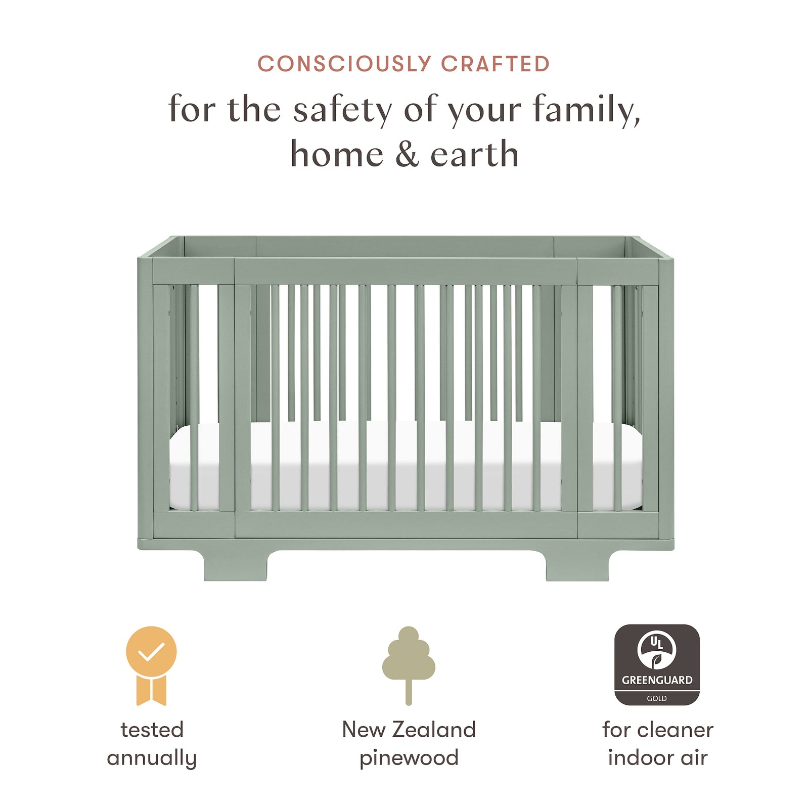 Yuzu 8-in-1 Convertible Crib with All-Stages Conversion Kits