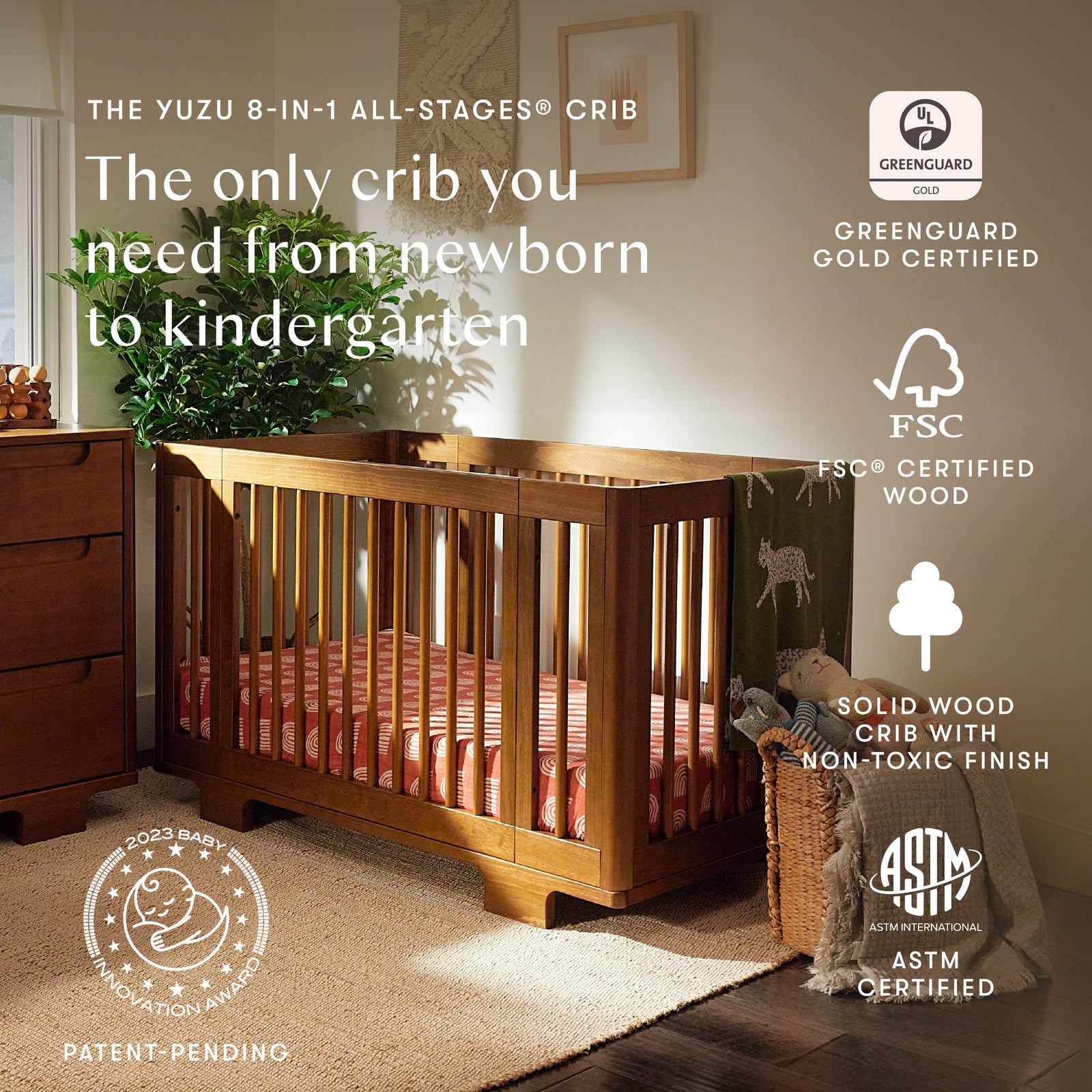 Yuzu 8-in-1 Convertible Crib with All-Stages Conversion Kits