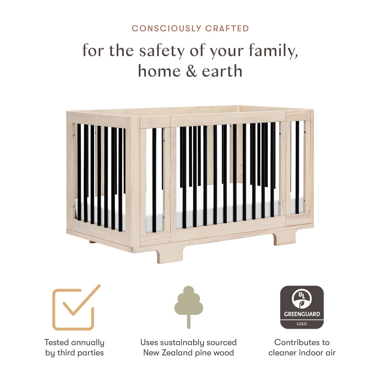 Yuzu 8-in-1 Convertible Crib with All-Stages Conversion Kits