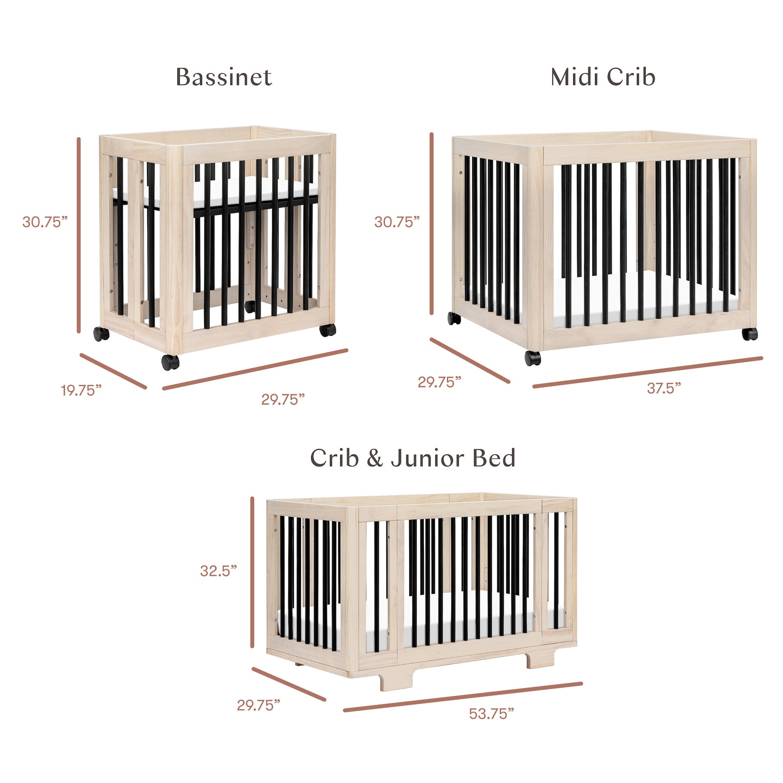 Yuzu 8-in-1 Convertible Crib with All-Stages Conversion Kits