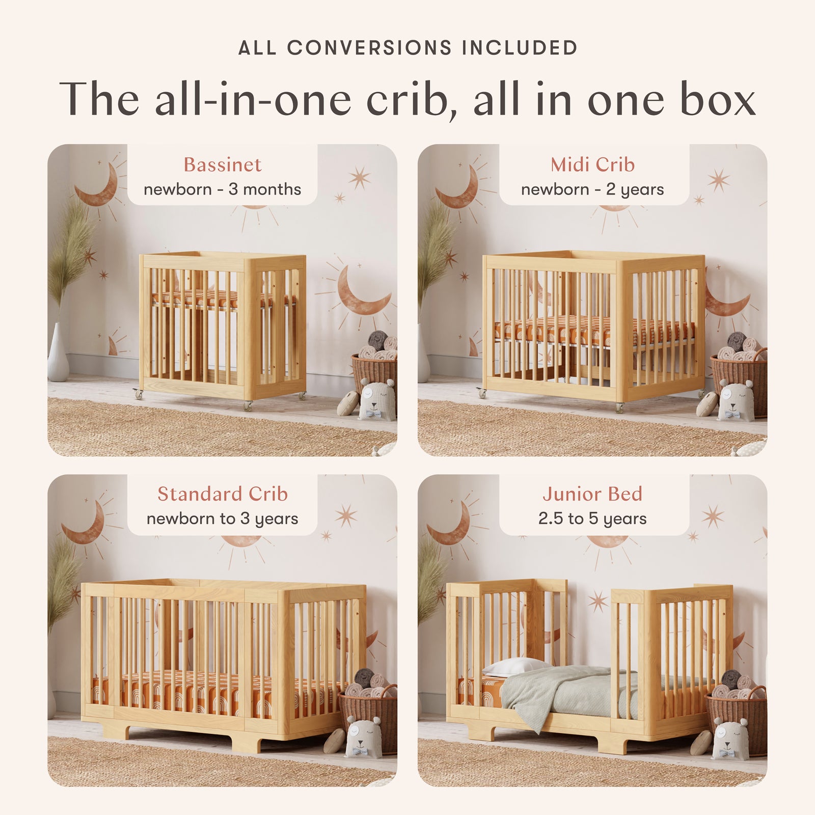 Yuzu 8-in-1 Convertible Crib with All-Stages Conversion Kits