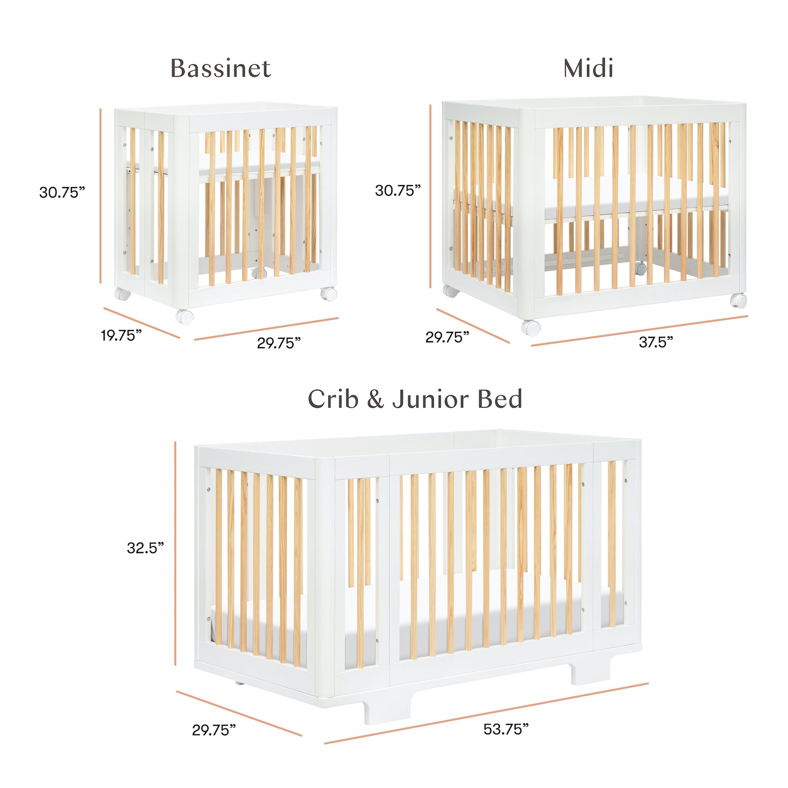 Yuzu 8-in-1 Convertible Crib with All-Stages Conversion Kits