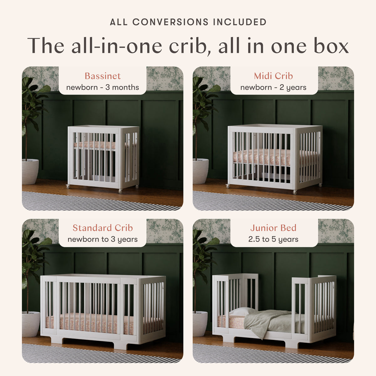 Yuzu 8-in-1 Convertible Crib with All-Stages Conversion Kits