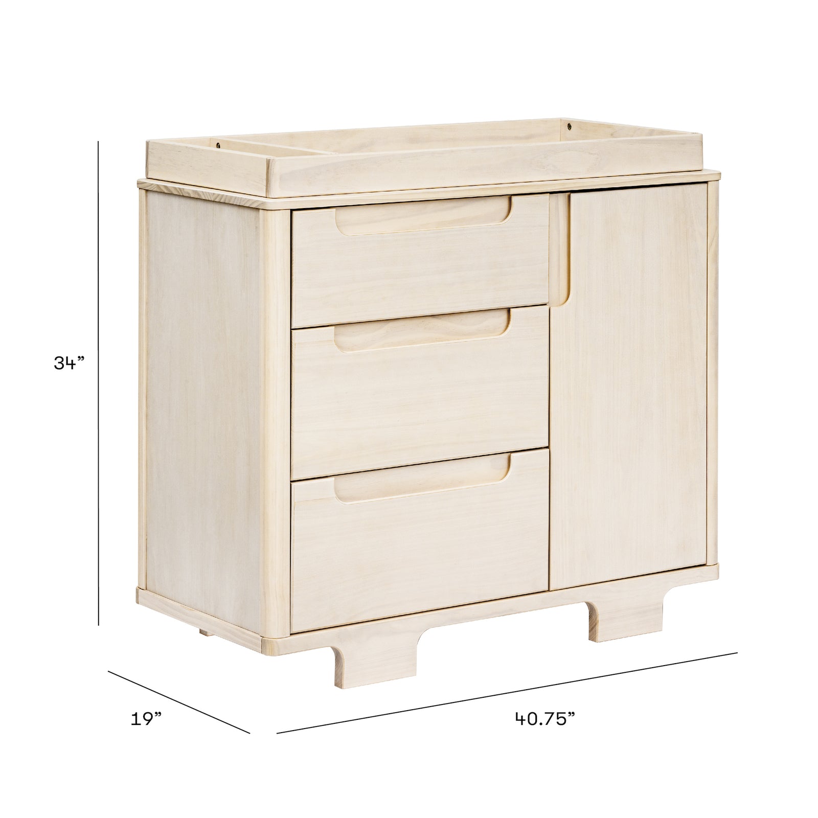 Yuzu 3-Drawer Compact Changer Dresser with Removable Changing Tray (41")
