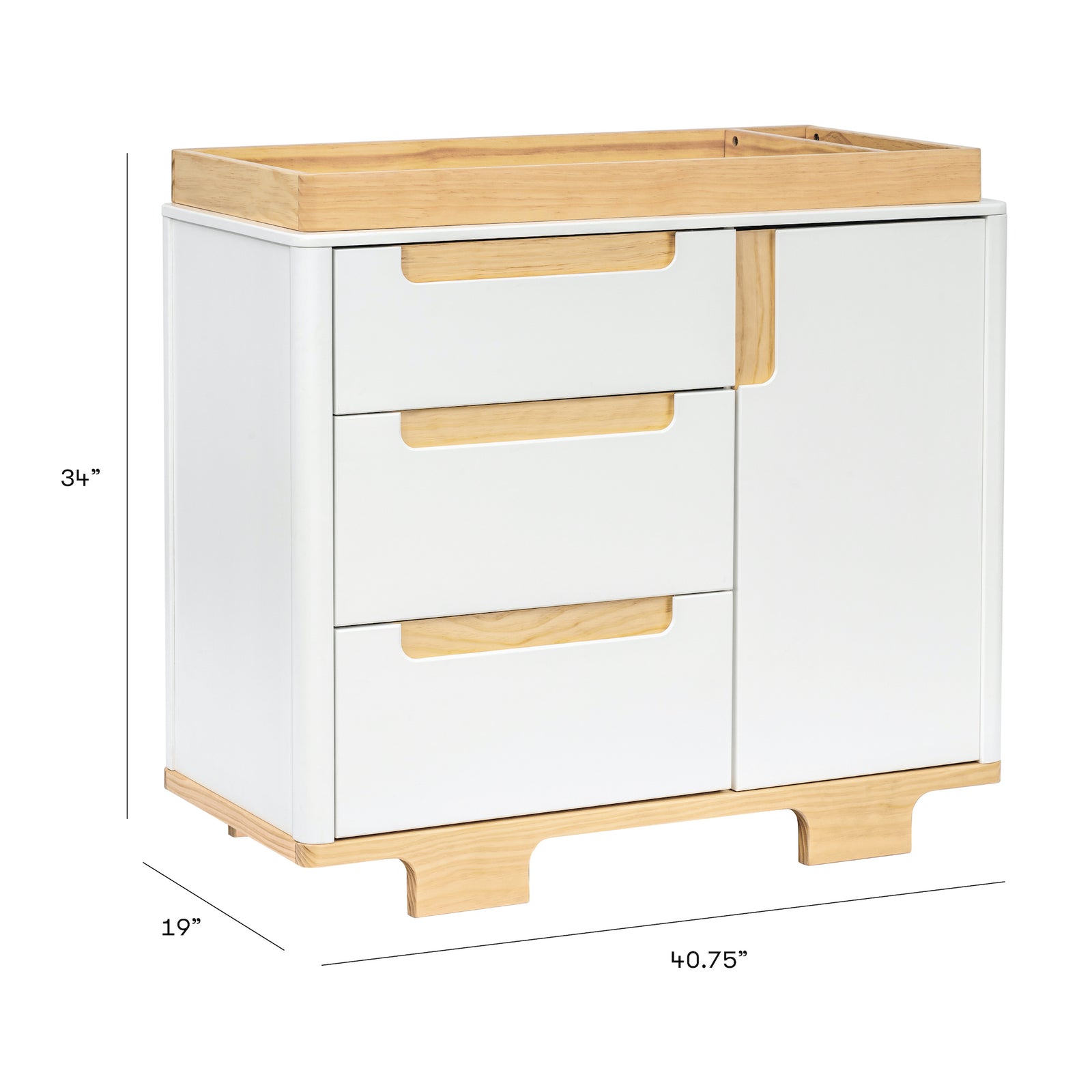 Yuzu 3-Drawer Compact Changer Dresser with Removable Changing Tray (41")