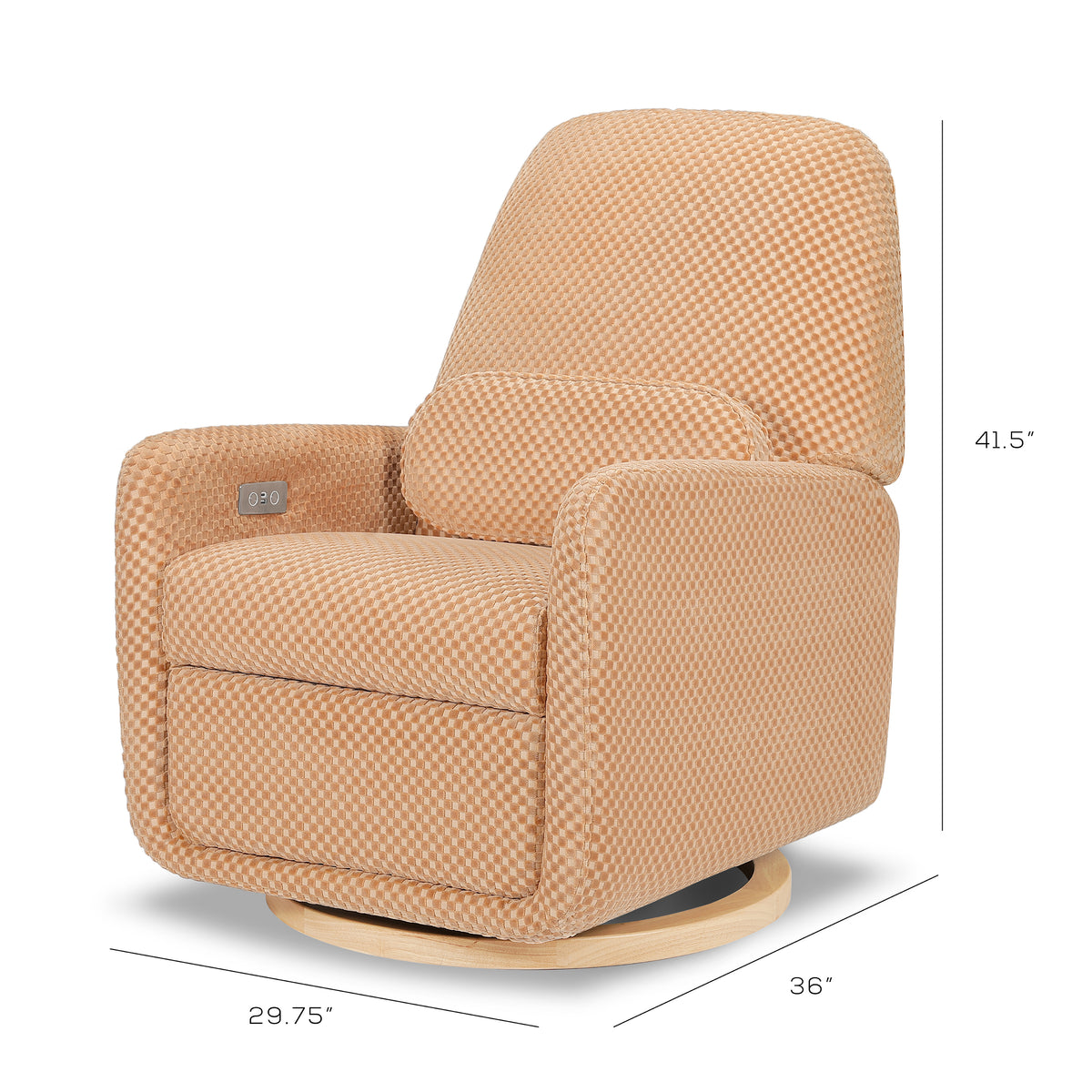 Arc Electronic Recliner + Swivel Glider - Velvet Checker