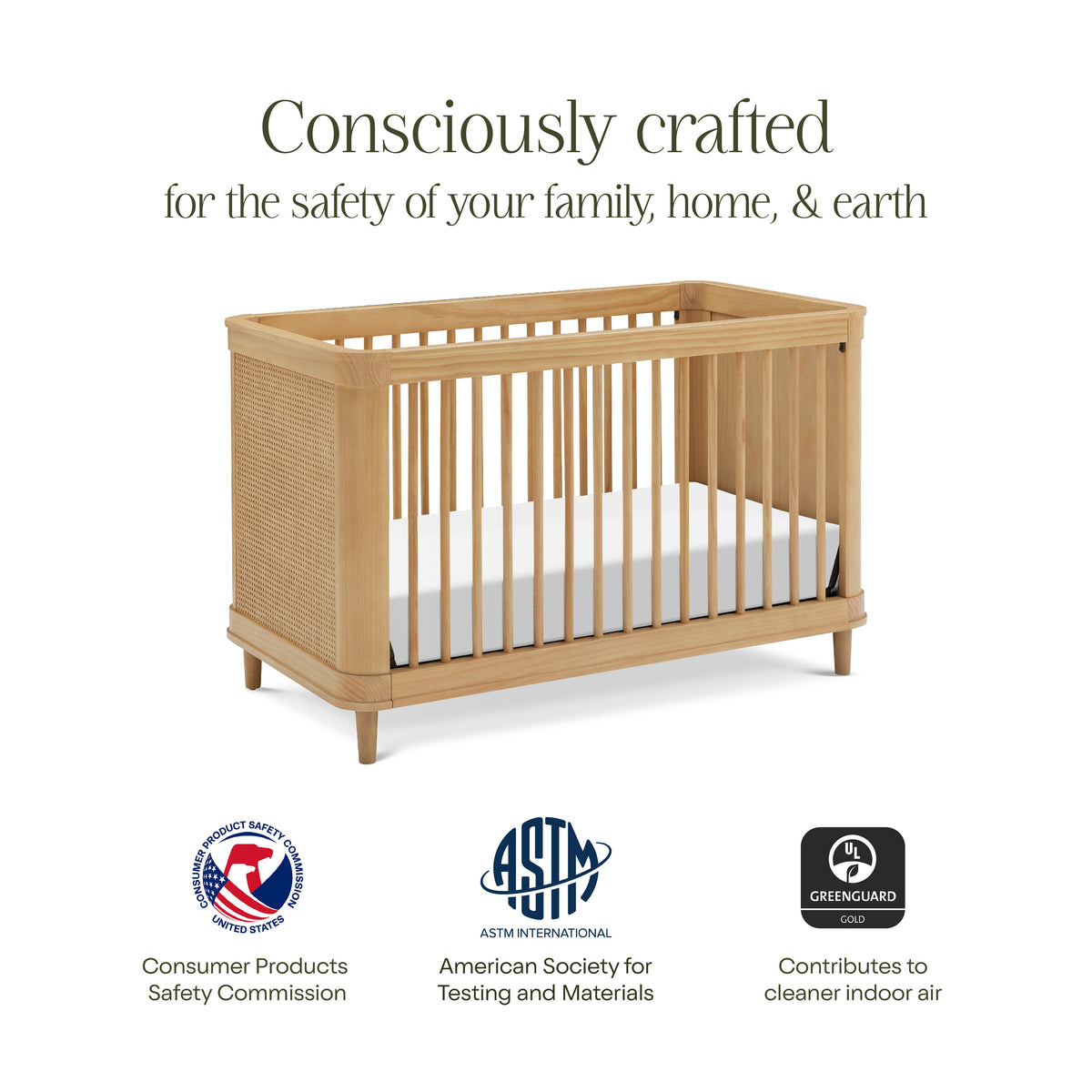 Marin Cane 3-in-1 Convertible Crib