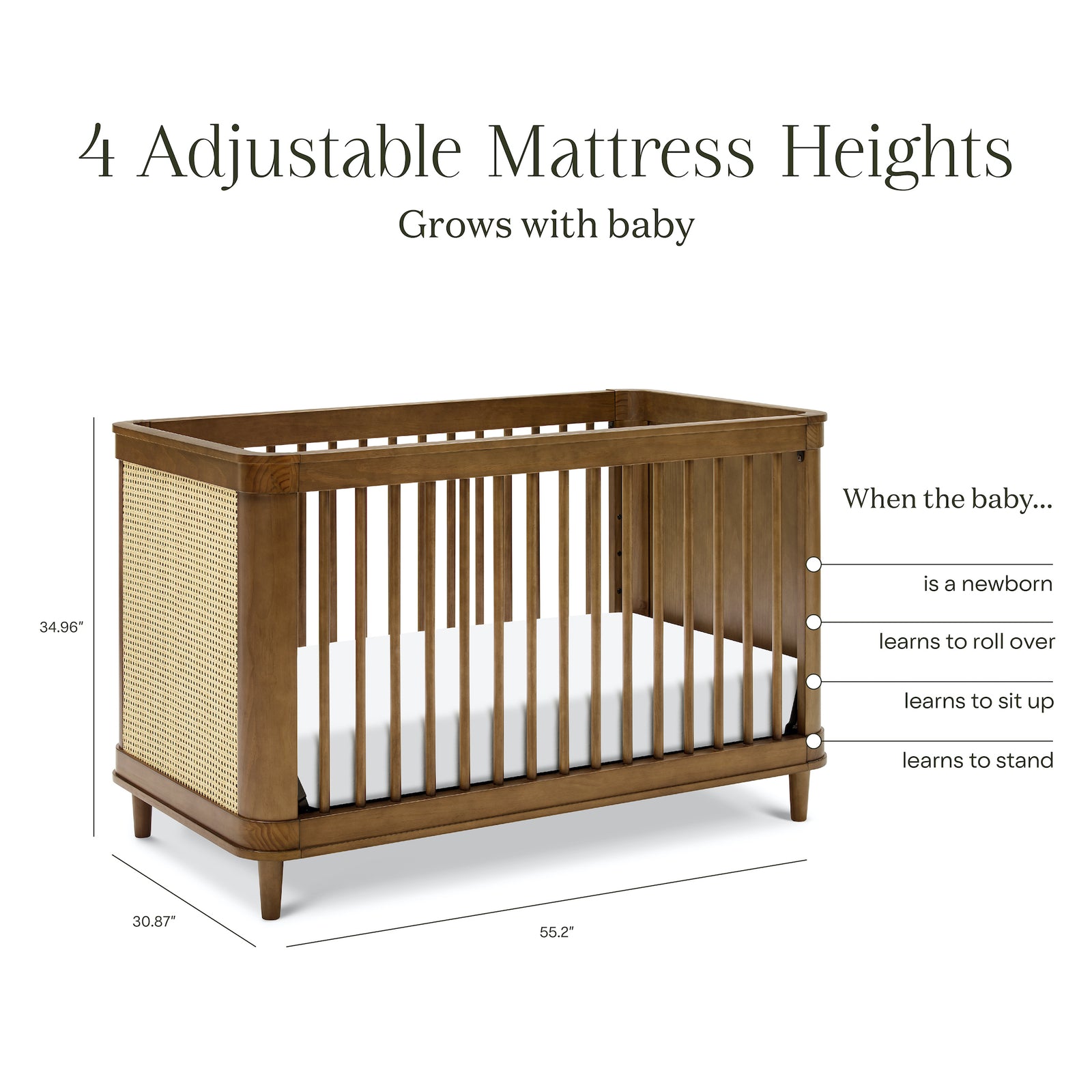 Marin Cane 3-in-1 Convertible Crib