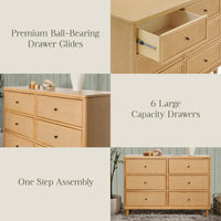 Marin Cane 6-Drawer Assembled Dresser