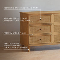 Marin Cane 6-Drawer Assembled Dresser
