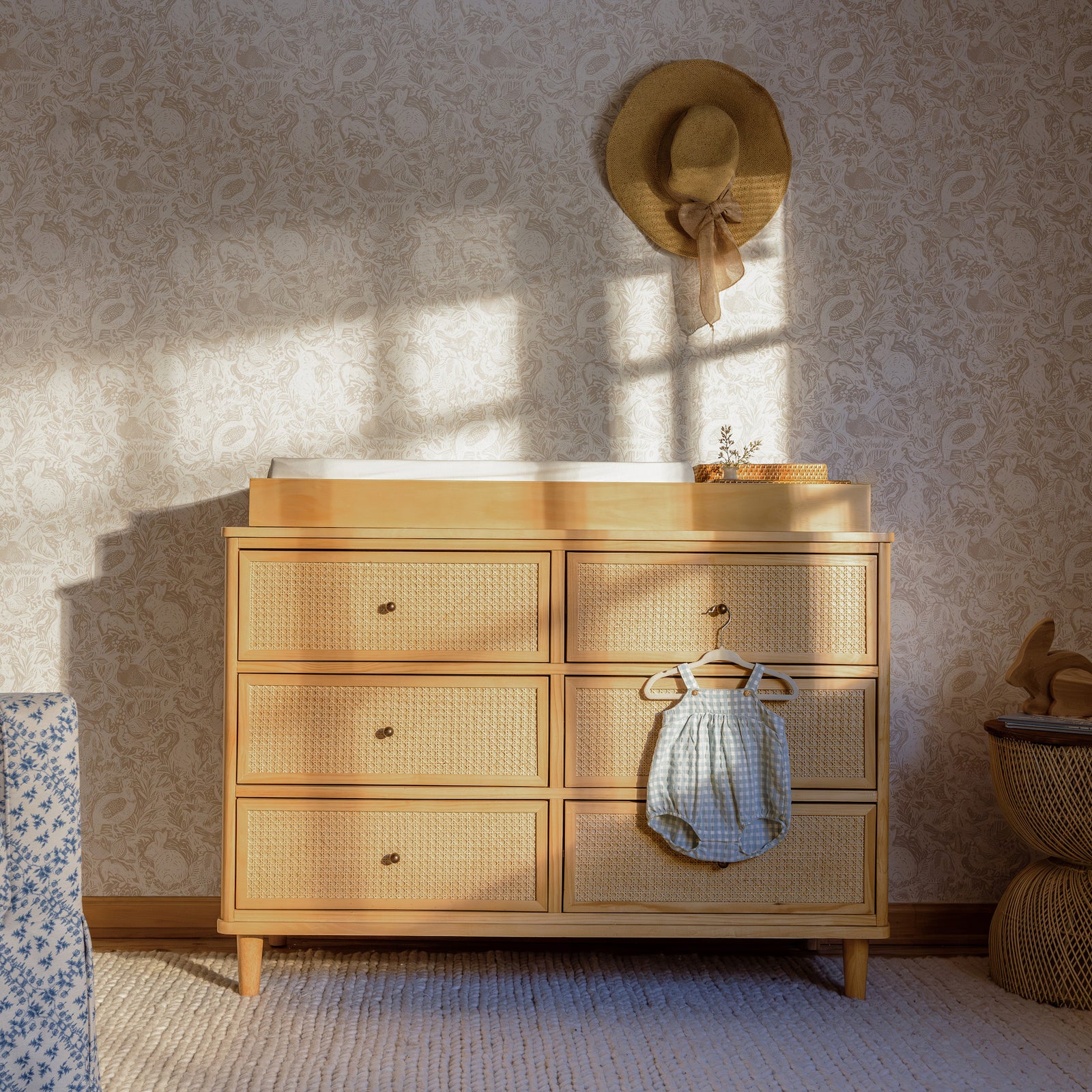 Marin Cane 6-Drawer Assembled Dresser