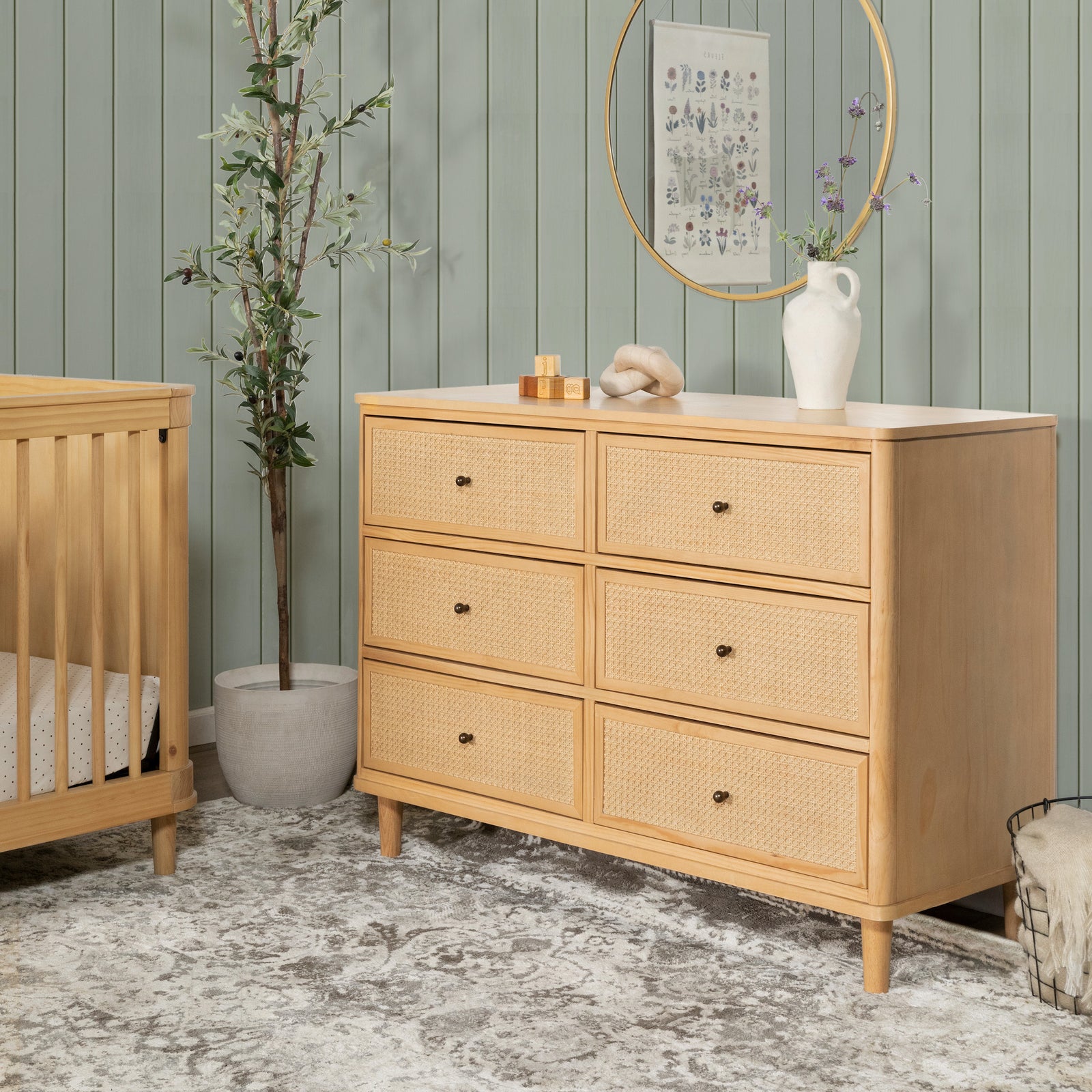 Marin Cane 6-Drawer Assembled Dresser