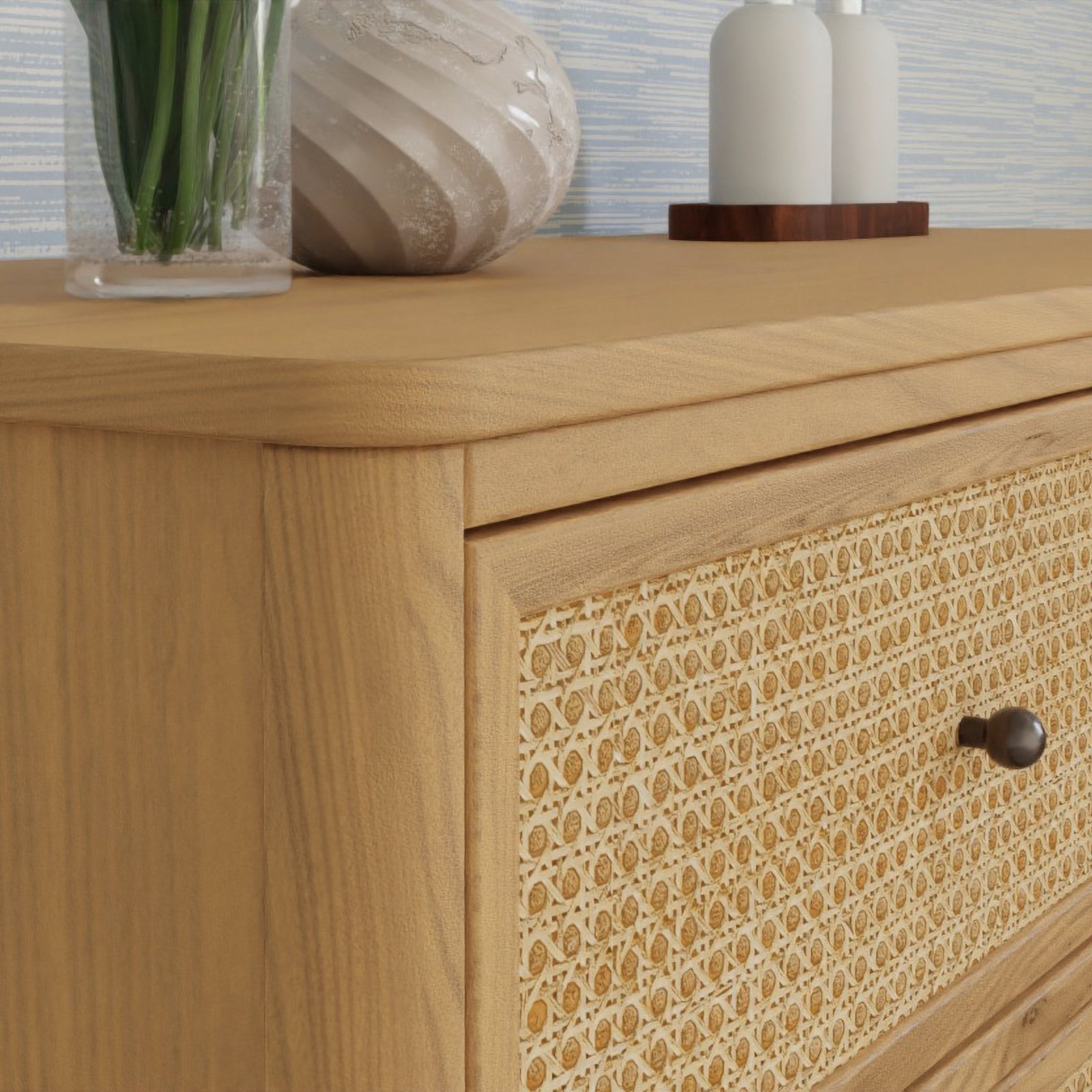 Marin Cane 6-Drawer Assembled Dresser