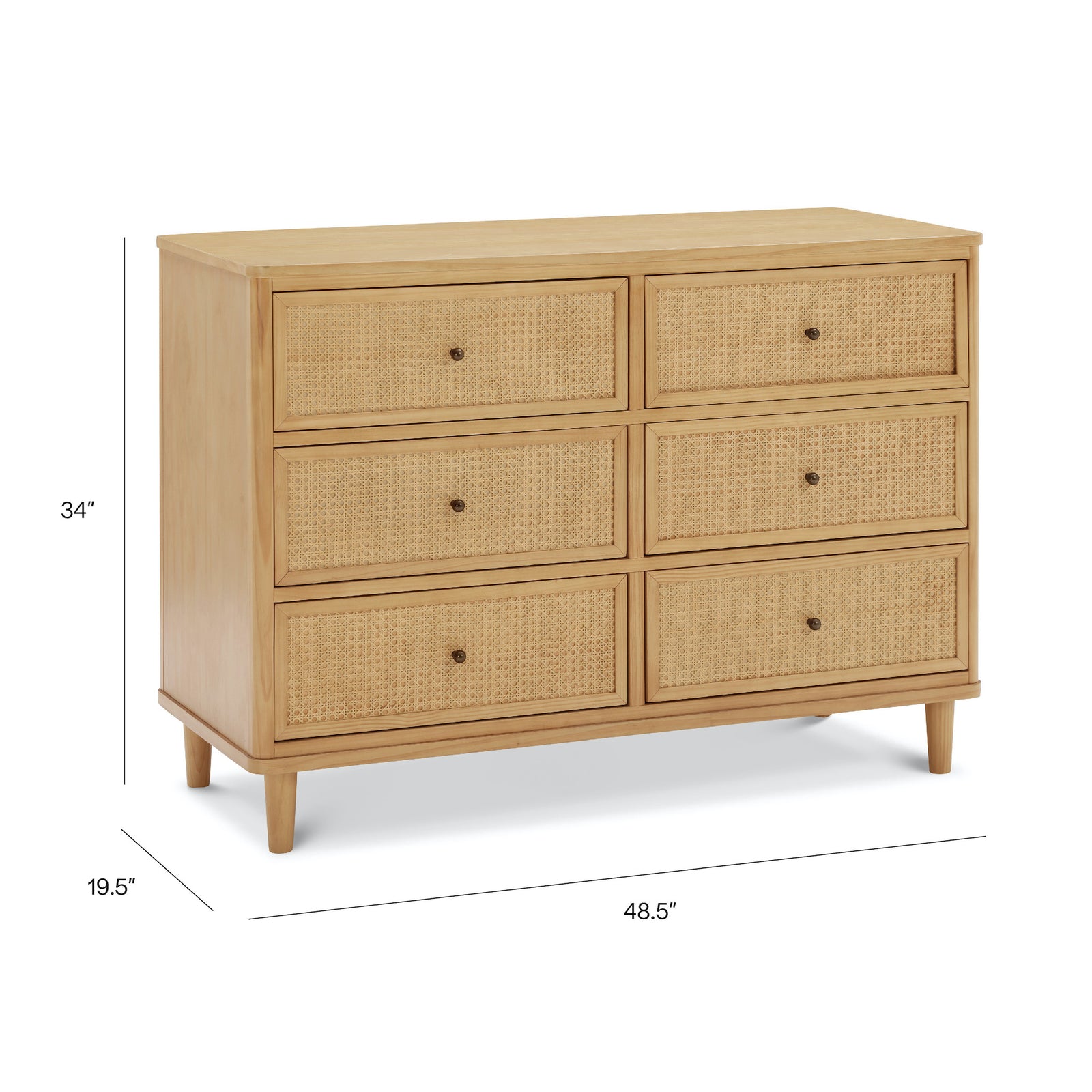 Marin Cane 6-Drawer Assembled Dresser