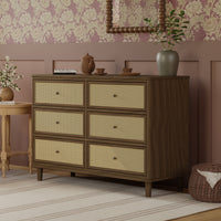Marin Cane 6-Drawer Assembled Dresser