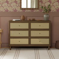 Marin Cane 6-Drawer Assembled Dresser
