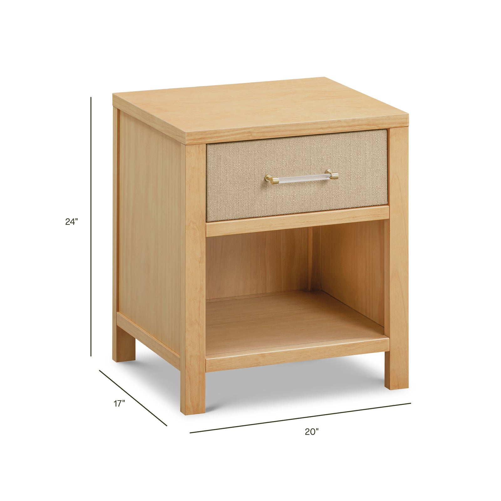Eloise Nightstand in Honey and Performance Sand Eco-Weave