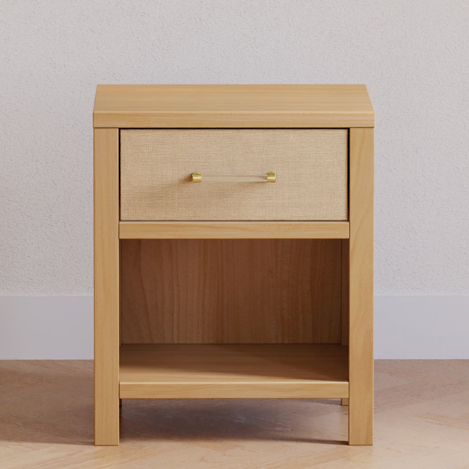 Eloise Nightstand in Honey and Performance Sand Eco-Weave