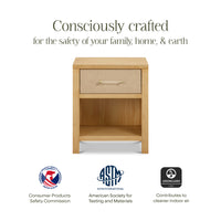 Eloise Nightstand in Honey and Performance Sand Eco-Weave