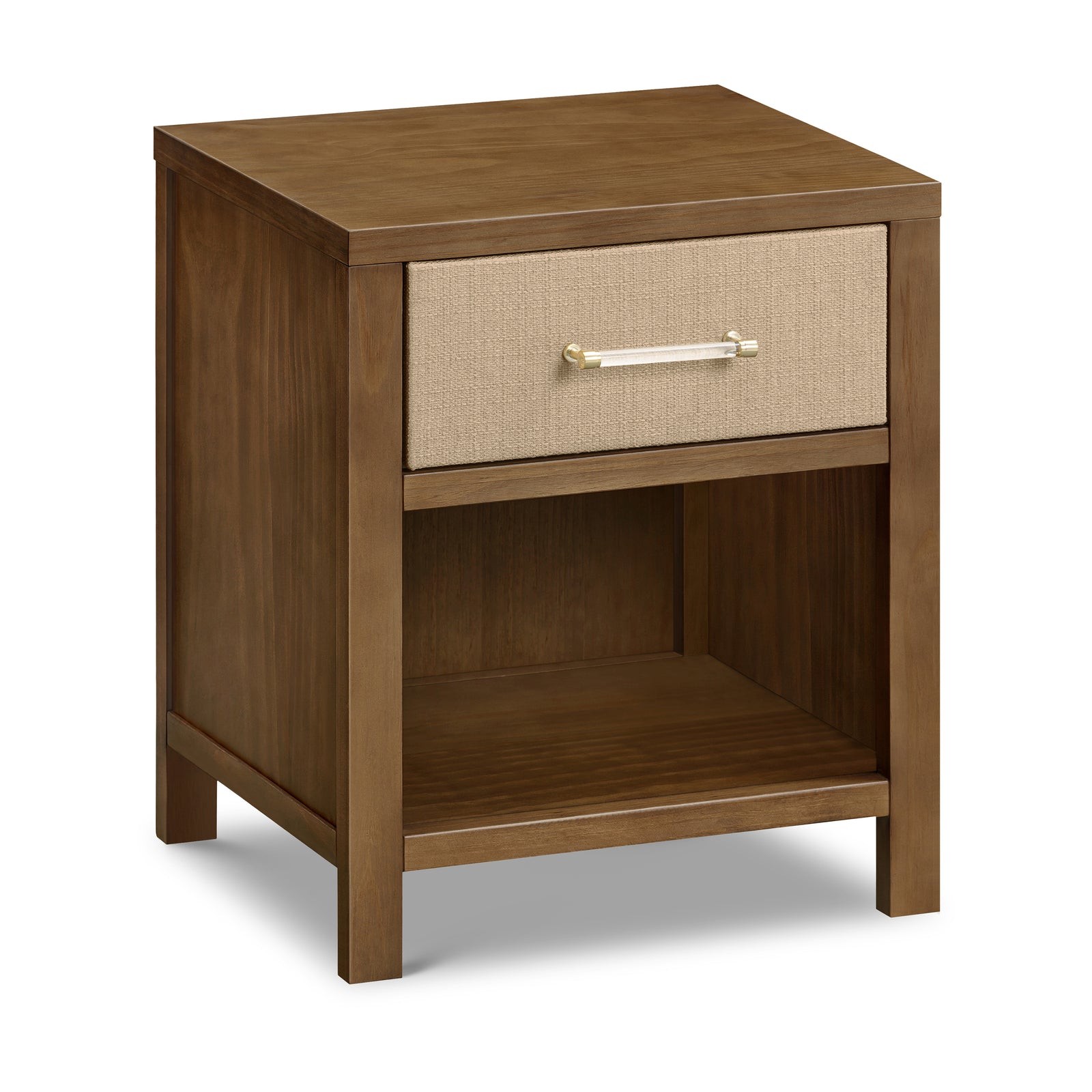Eloise Nightstand in Natural Walnut & Performance Sand Eco-Weave