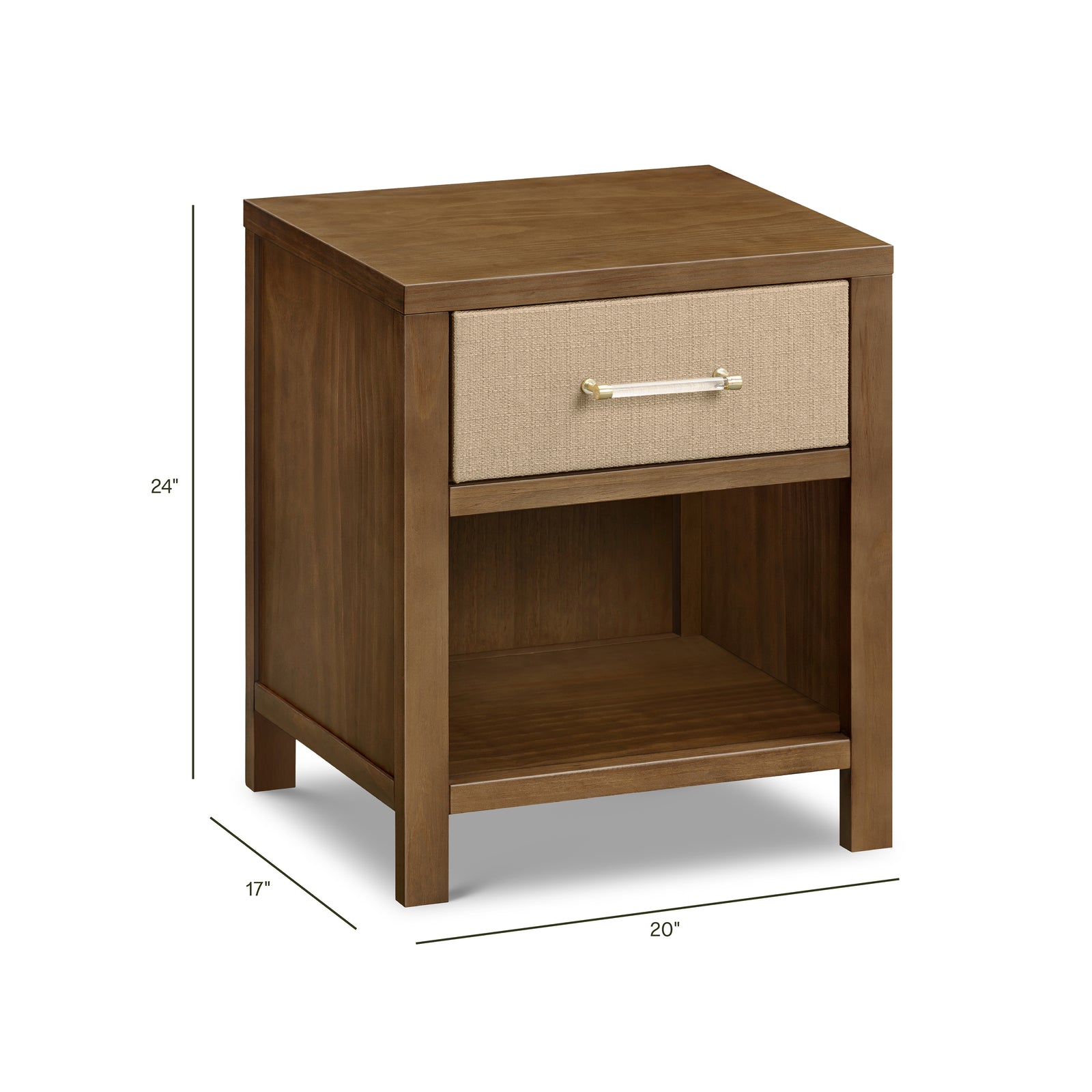 Eloise Nightstand in Natural Walnut & Performance Sand Eco-Weave