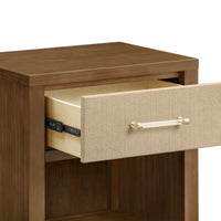 Eloise Nightstand in Natural Walnut & Performance Sand Eco-Weave