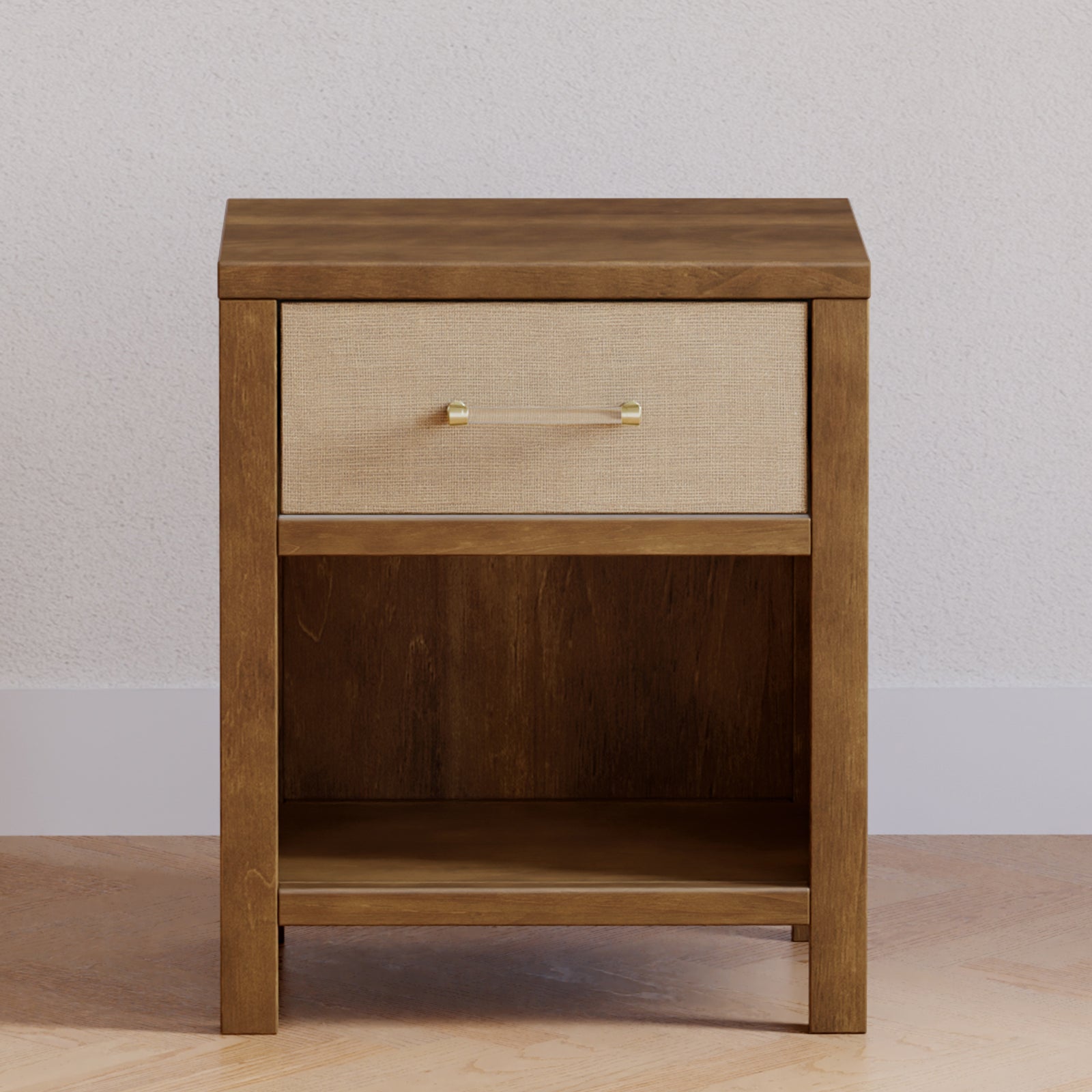 Eloise Nightstand in Natural Walnut & Performance Sand Eco-Weave