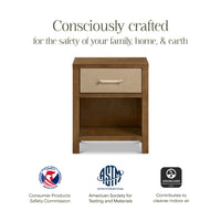 Eloise Nightstand in Natural Walnut & Performance Sand Eco-Weave